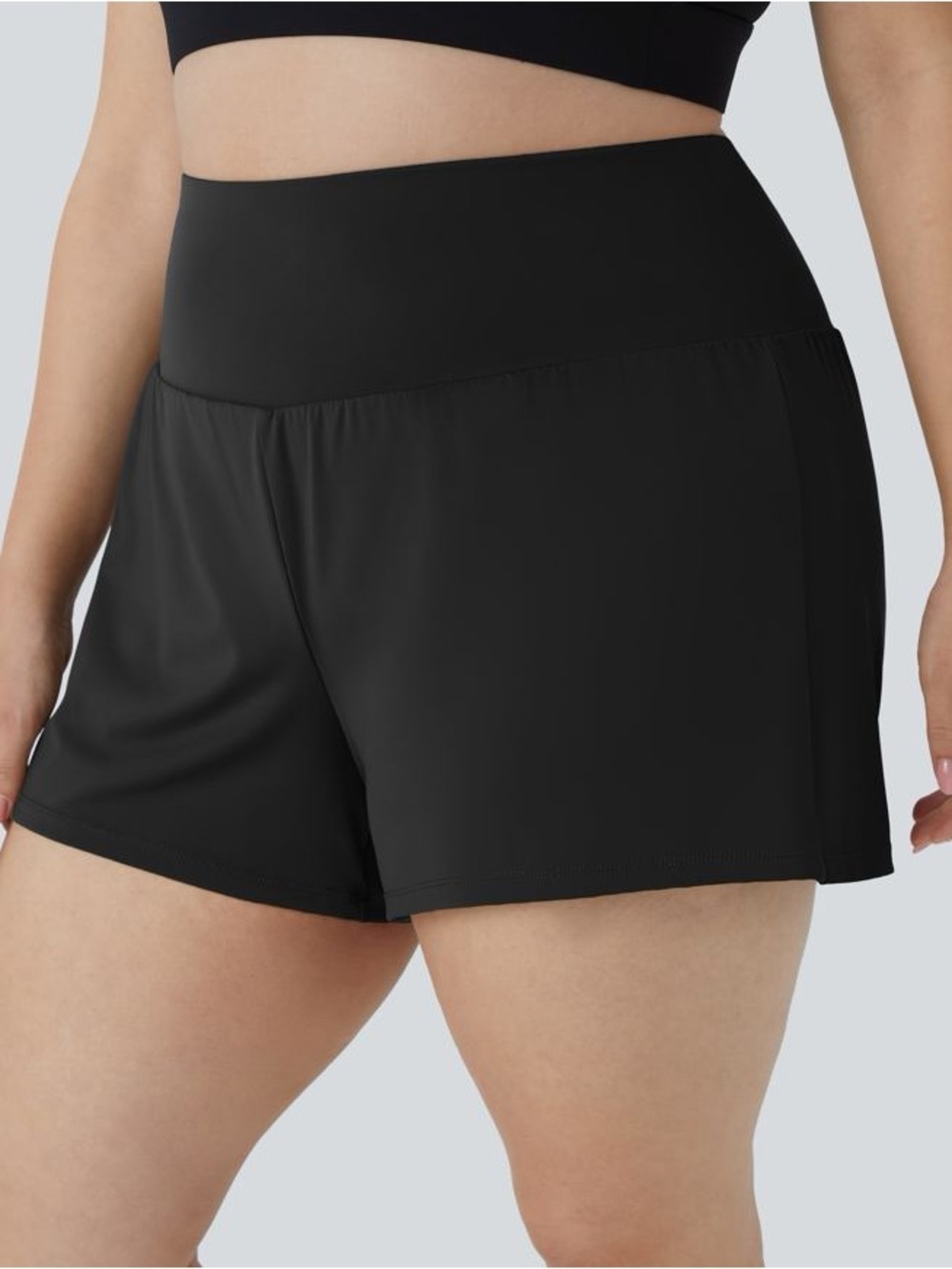 Halara Ladies NWT Pocket Plus Pocket 2-in-1 Gym Plus Size Shorts 2.5''. Black 4X